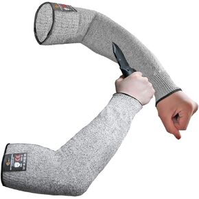 Evridwear 1 Pr/Pack أكمام مقاومة للقطع لحماية عمل الذراع في مستوى EN388 5، اختيار مضاد للثقب مع أو بدون فتحة الإبهام. 1 زوج/حزمة. 4 مقاسات (متوسط، بدون فتحة للإبهام) in Kuwait