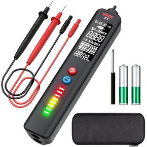 BSIDE Voltage Tester Non-Contact Voltage Detector Pen, Contact Measure AC Voltage, Pocket Electrical Live Wire Tester Breakpoint Finder with Flashlight