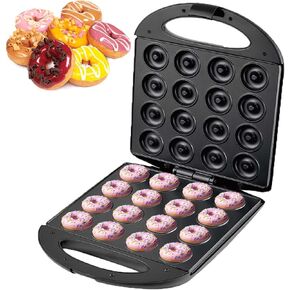 Mini Donut Maker, Mini pancakes maker Machine for Breakfast,1400W Non-Stick Donut Maker Machine for Makes 16 Doughnuts,cake machine, Snacks Donut Print Desserts & More for Home and Travel Use in Saudi Arabia