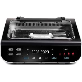 Gourmia Smokeless Indoor Grill & Air Fryer raclette grill with Smoke Extracting Technology Extra-Large Nonstick Cooking electric grill indoor Korean BBQ Style 6 Quart FoodStation™ in Kuwait