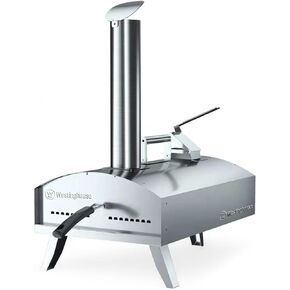 Westinghouse Pizzata 12E - Electric Pizza Oven w/ 12 Inch Ceramic Stone, Heats up to 750 Degrees for Countertop Artisan Style Pizza, Stainless Steel, Portable Outdoor Pizza Oven