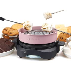 JoyMech Electric S'mores Maker Tabletop Indoor, Marshmallow Roaster Machine, Includes 4 Forks, Excellent Gift for Adults and Kids in Holidays, Birthday Parties and Christmas (Pink) in Saudi Arabia