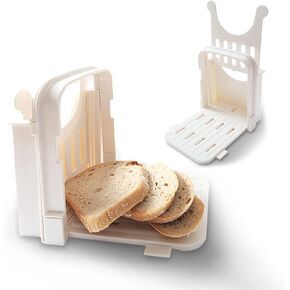 KitchenThinker Bread Slicer for Homemade Bread, Plastic Bread Slicer Machine and Compact Bread Slicing Guide 4 Sizes Bread Loaf Slicer Thin Bread Cutter, Foldable and Manual Bread Slicer for Kitchen in Saudi Arabia