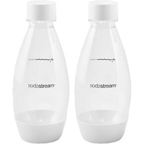 زجاجة صودا ستريم 1 لتر، عبوة مزدوجة، آمنة للاستخدام في غسالة الأطباق (أبيض) in Kuwait