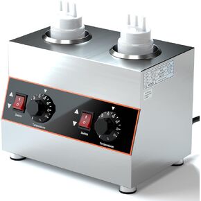 Cheese Sauce Warmer Jam Heat Preservation Machine 2 Pot Electric Hot Fudge Heater with 2 Bottles in Kuwait