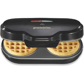 Proctor Silex Double Mini Waffle Maker With 4" Round Non-Stick Grids | Make 2 Personalized Individual Breakfast Keto Chaffles and Hashbrowns In 2 Minutes | PFAS-Free | Compact | Black | 26102MN in Saudi Arabia