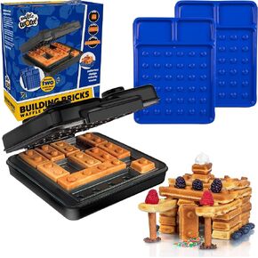 Building Brick Electric Waffle Maker, Cook Fun Buildable Waffles or Pancake | Make Houses, Cars, Animals Out of Stackable Waffles, Bite Sized for Kids, Nonstick Iron Machine with Recipe Guide, Family Fun in Kuwait