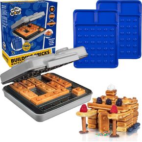 Building Brick Electric Waffle Maker, Cook Fun Buildable Waffles or Pancake | Make Houses, Cars, Animals Out of Stackable Waffles, Bite Sized for Kids, Nonstick Iron Machine with Recipe Guide, Family Fun in Kuwait