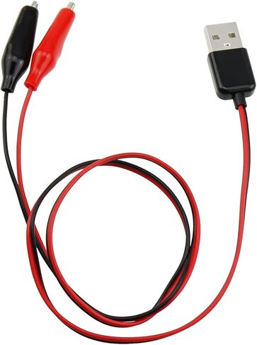 سلك اختبار مشابك التمساح ZZHXSM 50 سم/19.69 بوصة مشبك تمساح مزدوج إلى كابل موصل USB ذكر سلك اختبار نحاسي لاختبار الدائرة، سلك اختبار مشبك التمساح النحاسي مع موصل USB ذكر in Kuwait