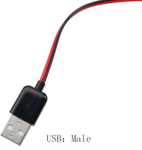 سلك اختبار مشابك التمساح ZZHXSM 50 سم/19.69 بوصة مشبك تمساح مزدوج إلى كابل موصل USB ذكر سلك اختبار نحاسي لاختبار الدائرة، سلك اختبار مشبك التمساح النحاسي مع موصل USB ذكر in Kuwait