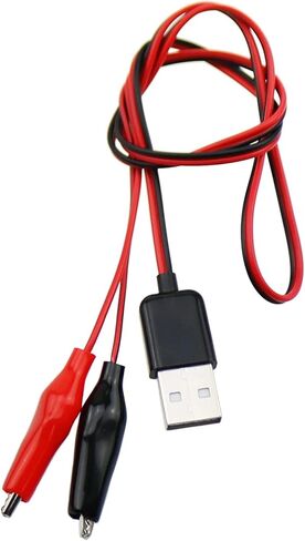 سلك اختبار مشابك التمساح ZZHXSM 50 سم/19.69 بوصة مشبك تمساح مزدوج إلى كابل موصل USB ذكر سلك اختبار نحاسي لاختبار الدائرة، سلك اختبار مشبك التمساح النحاسي مع موصل USB ذكر in Kuwait