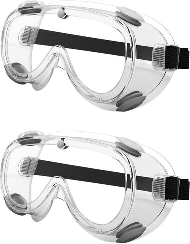 Safety Goggles Medical Goggles Fit Over Eyeglasses Anti-Fog Safety Glasses Clear Lab Goggles chemistry Protective Eyewear ANSI Z87.1 in Kuwait