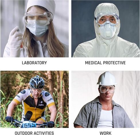 Safety Goggles Medical Goggles Fit Over Eyeglasses Anti-Fog Safety Glasses Clear Lab Goggles chemistry Protective Eyewear ANSI Z87.1 in Kuwait