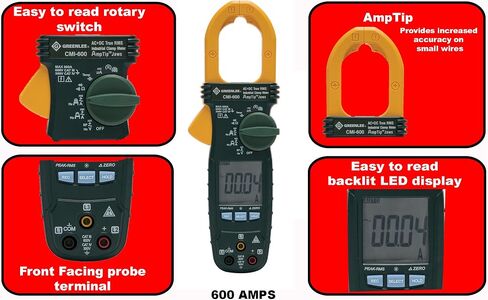 Greenlee CMI-600-C Industrial True RMS Clamp Meter, Calibrated, AC/DC, 600-Amp in Saudi Arabia