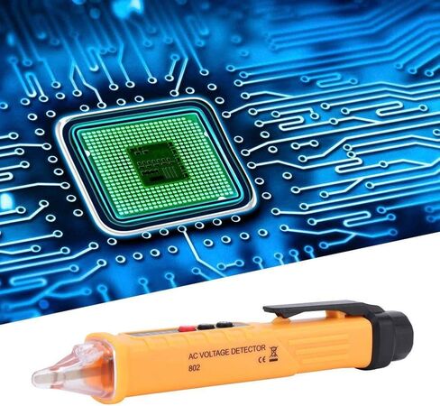 قلم اختبار الجهد الكهربي، 802 قلم اختبار عالي الدقة، قلم اختبار الجهد الكهربائي 48-1000 فولت/12-1000 فولت، قلم اختبار الجهد الكهربي (أصفر) in Saudi Arabia