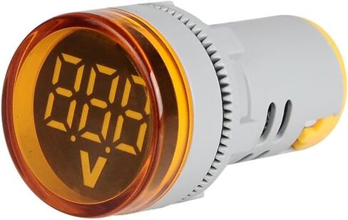 Szliyands 3pcs Digital Display AC Voltage Indicator, 22mm Round Head LED Voltage Tester AC50~500V Voltmeter Monitor (Yellow) in Saudi Arabia