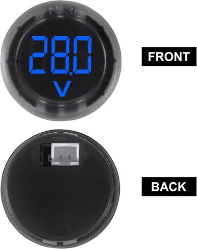 XIITIA 3 قطع DC 4-100V LED شاشة رقمية دائرية بسلكين الفولتميتر DC الرقمي الفولتميتر عرض الرأس حماية الاتصال العكسي (أزرق) in Saudi Arabia