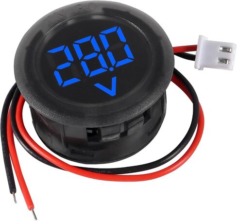 XIITIA 3 قطع DC 4-100V LED شاشة رقمية دائرية بسلكين الفولتميتر DC الرقمي الفولتميتر عرض الرأس حماية الاتصال العكسي (أزرق) in Saudi Arabia