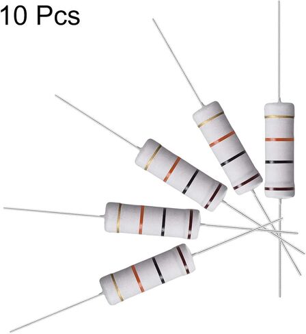 uxcell 10Pcs 10K Ohm Resistor, 5W 5% Tolerance Metal Oxide Film Resistors, Shaft Lead, Flame Proof for DIY Electronic Projects and Experiments in Saudi Arabia