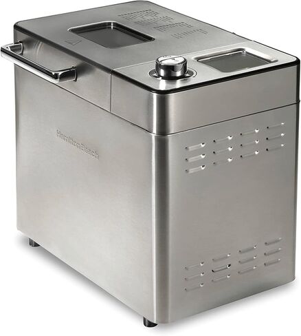 Hamilton Beach Premium Dough & Bread Maker Machine with Auto Fruit and Nut Dispenser, 2 lb. Loaf Capacity, 14 Programmable Settings Including Gluten Free, Stainless Steel (29888) in Saudi Arabia