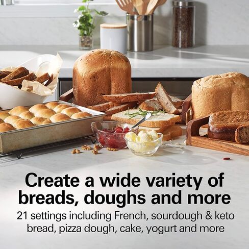Hamilton Beach Premium Dough & Bread Maker Machine with Auto Fruit and Nut Dispenser, 2 lb. Loaf Capacity, 14 Programmable Settings Including Gluten Free, Stainless Steel (29888) in Saudi Arabia
