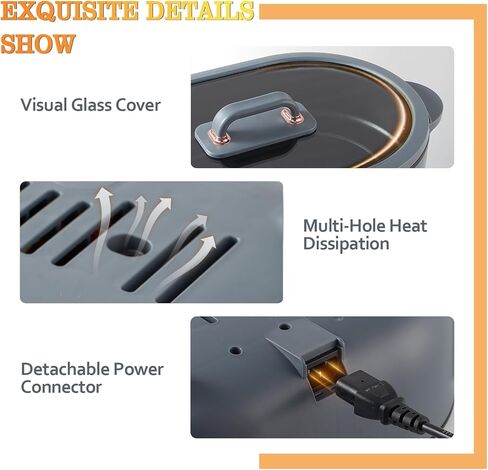 HYTRIC 3.5L Hot Pot Electric for Cooking, Shabu Shabu Pot with Nonstick Coating, Multifunction Electric Pot with Power Control for Noodles, Sauté, Electric Cooker with Glass Lid for Party, BPA-FREE in Kuwait