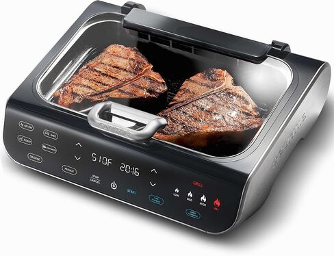 Gourmia Smokeless Indoor Grill & Air Fryer raclette grill with Smoke Extracting Technology Extra-Large Nonstick Cooking electric grill indoor Korean BBQ Style 6 Quart FoodStation™ in Kuwait