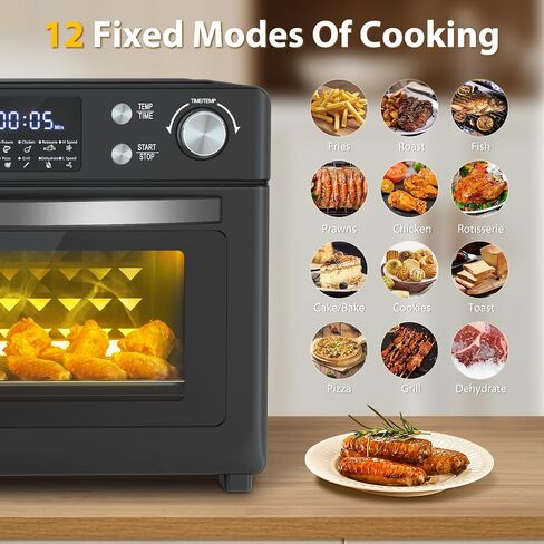 LifePlus Toaster Oven, 12-In-1 Convection Oven Countertop with Stainless Steel, 1700W Air Fryer Combo for Pizza Bread Grill, etc. 8 Gallon Capacity, Includes 6 Accessories in Saudi Arabia