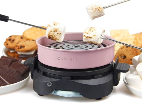 JoyMech Electric S'mores Maker Tabletop Indoor, Marshmallow Roaster Machine, Includes 4 Forks, Excellent Gift for Adults and Kids in Holidays, Birthday Parties and Christmas (Pink) in Saudi Arabia