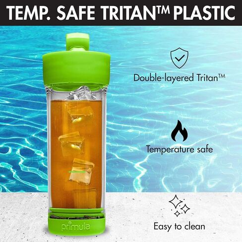 Primula Press and Go Iced Tea Iced Tea Brewer and Tumbler For Loose Leaf or Bagged Teas, Double Wall Travel Tea Mug with Stainless Steel Infuser, Leakproof, Dishwasher Safe, Teal in Kuwait