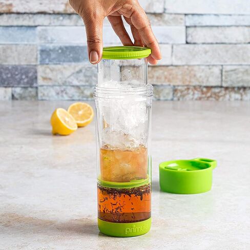 Primula Press and Go Iced Tea Iced Tea Brewer and Tumbler For Loose Leaf or Bagged Teas, Double Wall Travel Tea Mug with Stainless Steel Infuser, Leakproof, Dishwasher Safe, Teal in Kuwait