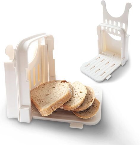 KitchenThinker Bread Slicer for Homemade Bread, Plastic Bread Slicer Machine and Compact Bread Slicing Guide 4 Sizes Bread Loaf Slicer Thin Bread Cutter, Foldable and Manual Bread Slicer for Kitchen in Saudi Arabia