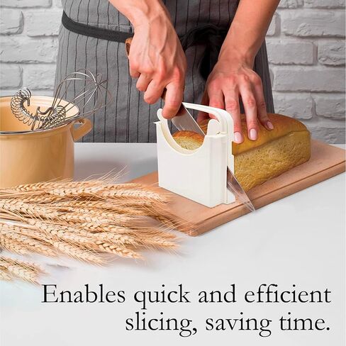 KitchenThinker Bread Slicer for Homemade Bread, Plastic Bread Slicer Machine and Compact Bread Slicing Guide 4 Sizes Bread Loaf Slicer Thin Bread Cutter, Foldable and Manual Bread Slicer for Kitchen in Saudi Arabia