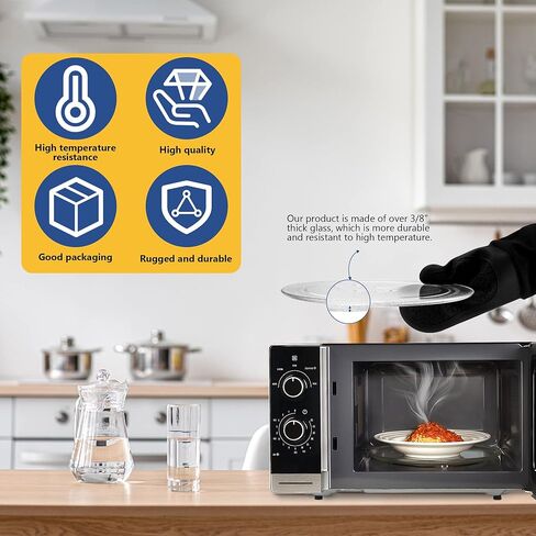Puxyblue 4393799 4393751 لوحة زجاجية دوارة للميكروويف مناسبة لـ Whirl-pool & Ken-more & May-tag استبدال لـ 30QBP4185 PS373741 AP3130793 مع قفازات فرن مجانية (ضمان لمدة عام) in Kuwait