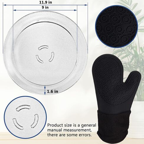 Puxyblue 4393799 4393751 لوحة زجاجية دوارة للميكروويف مناسبة لـ Whirl-pool & Ken-more & May-tag استبدال لـ 30QBP4185 PS373741 AP3130793 مع قفازات فرن مجانية (ضمان لمدة عام) in Kuwait