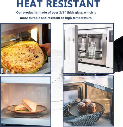 Puxyblue 4393799 4393751 لوحة زجاجية دوارة للميكروويف مناسبة لـ Whirl-pool & Ken-more & May-tag استبدال لـ 30QBP4185 PS373741 AP3130793 مع قفازات فرن مجانية (ضمان لمدة عام) in Kuwait