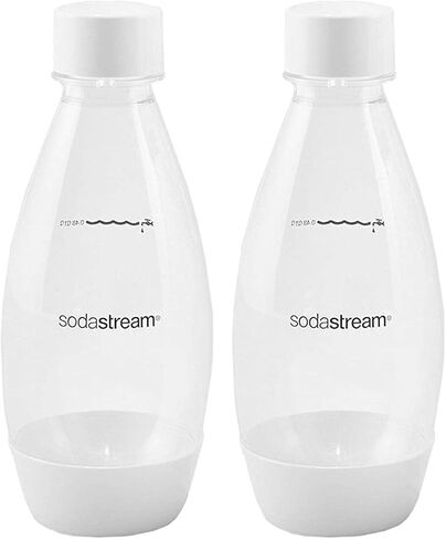 زجاجة صودا ستريم 1 لتر، عبوة مزدوجة، آمنة للاستخدام في غسالة الأطباق (أبيض) in Kuwait