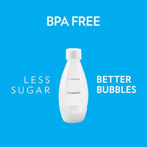 زجاجة صودا ستريم 1 لتر، عبوة مزدوجة، آمنة للاستخدام في غسالة الأطباق (أبيض) in Kuwait