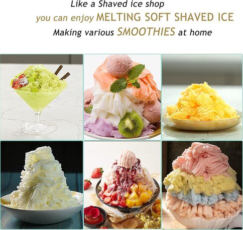 Shaved Ice Maker Snow Cone Rechargeable Slushie Machine Ice Cream Maker for Family Wireless Portable USB Charger 2 Set Block Ice Molds(Green) in Saudi Arabia