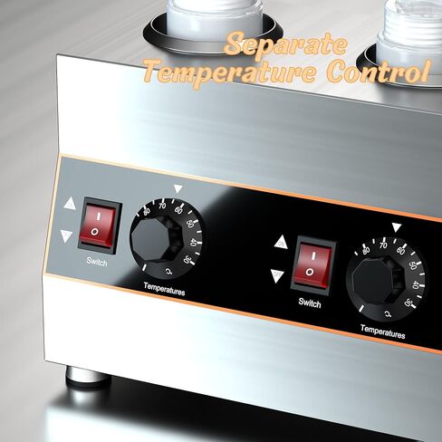 Cheese Sauce Warmer Jam Heat Preservation Machine 2 Pot Electric Hot Fudge Heater with 2 Bottles in Kuwait