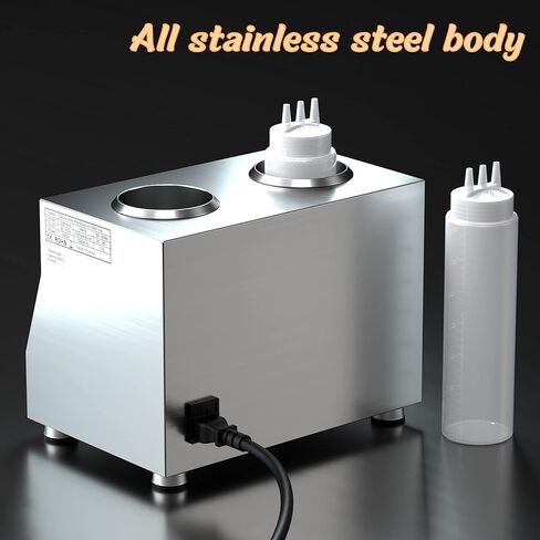 Cheese Sauce Warmer Jam Heat Preservation Machine 2 Pot Electric Hot Fudge Heater with 2 Bottles in Kuwait