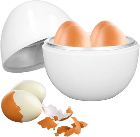 Hard Boiled Egg Cooker 4 Eggs Capacity ABS Egg Shape Microwave Function Egg Boiler Electric Egg Cooker with Steam Oven for Eggs Bread Dumplings in Saudi Arabia
