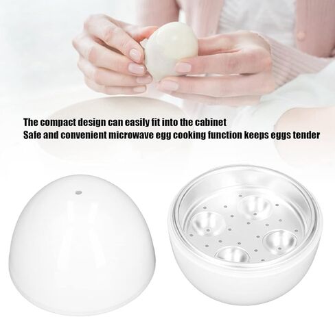 Hard Boiled Egg Cooker 4 Eggs Capacity ABS Egg Shape Microwave Function Egg Boiler Electric Egg Cooker with Steam Oven for Eggs Bread Dumplings in Saudi Arabia