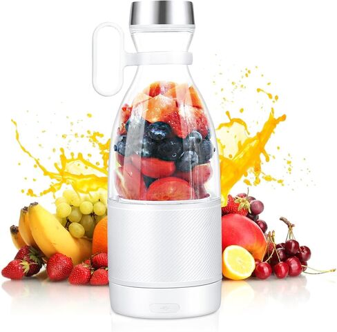 خلاط محمول، خلاط بحجم شخصي من SHAPESHE، عصير طازج قابل لإعادة الشحن عبر USB مع 6 شفرات، خلاط عصير صغير للمطبخ أثناء السفر وصالة الألعاب الرياضية، 450 مل/15.2 أونصة in Kuwait