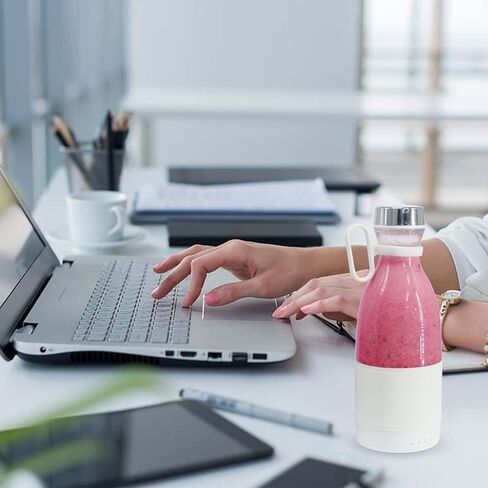 خلاط محمول، خلاط بحجم شخصي من SHAPESHE، عصير طازج قابل لإعادة الشحن عبر USB مع 6 شفرات، خلاط عصير صغير للمطبخ أثناء السفر وصالة الألعاب الرياضية، 450 مل/15.2 أونصة in Kuwait