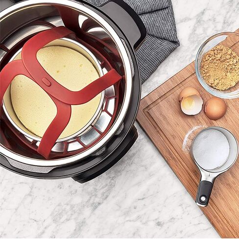 Pressure Cooker Sling, Silicone Bakeware Sling for 6 Qt / 8 Qt Instant Pot | for Ninja Foodi, Multi-function Cooker Anti-scalding Bakeware Lifter Steamer Rack, BPA-Free Silicone Egg Steamer Rack in Saudi Arabia
