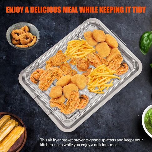 Air Fryer Basket for Oven, 2 Pack Stainless Steel Crisper Basket & Tray in Kuwait