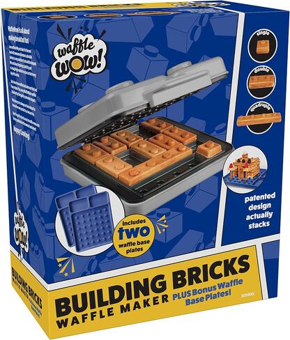 Building Brick Electric Waffle Maker, Cook Fun Buildable Waffles or Pancake | Make Houses, Cars, Animals Out of Stackable Waffles, Bite Sized for Kids, Nonstick Iron Machine with Recipe Guide, Family Fun in Kuwait