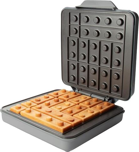 Building Brick Electric Waffle Maker, Cook Fun Buildable Waffles or Pancake | Make Houses, Cars, Animals Out of Stackable Waffles, Bite Sized for Kids, Nonstick Iron Machine with Recipe Guide, Family Fun in Kuwait