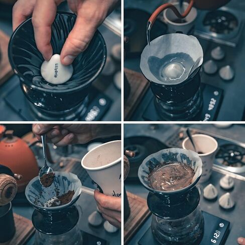 LilyDrip Ceramic Pour Over Coffee Maker Set - Brewing Coffee Dripper Makes Coffee Taste Better, Improves Drip Flow Rate - Coffee Accessories For Coffee Bar, Home - LILY Coffee Add On Fits V60, Origami in Kuwait